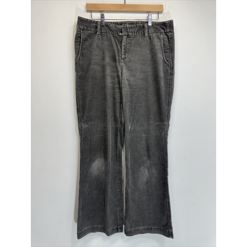 Eddie Bauer Pants Women's Size 10 Gray‎ Corduroy Flare Stretch Dark Casual